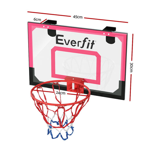 Everfit 23 Mini Basketball Hoop Backboard Door Wall Mounted Sports Kids Red"
