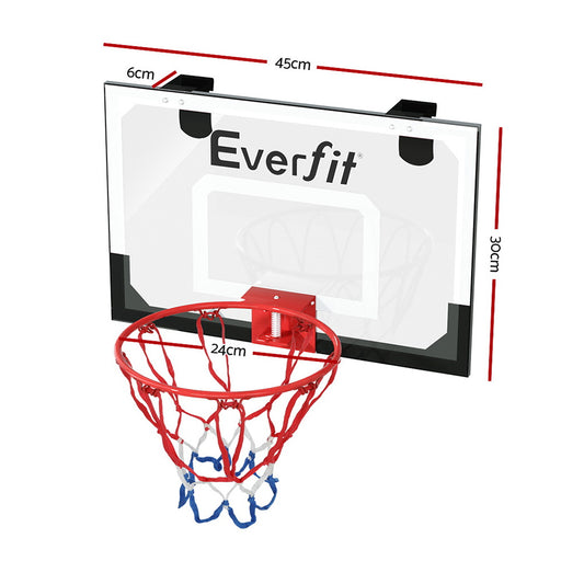 Everfit 23 Mini Basketball Hoop Backboard Door Wall Mounted Sports Kids Black"
