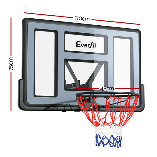 Everfit 45 Basketball Hoop Backboard Wall Mounted Ring Net Sports Pro System"