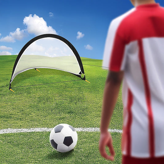 Pair of Soccer Football Goals 180cm Pop Up Portable Quick Set Up