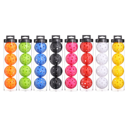 2 Tubes Orange Outdoor Pickleball Balls 4-Pack - Durable 40-Hole Design with Carry Tube(8 balls in total)