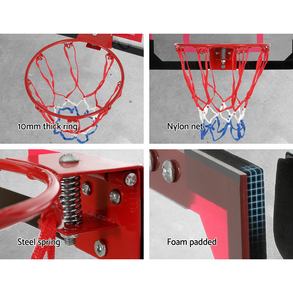 Everfit 23 Mini Basketball Hoop Backboard Door Wall Mounted Sports Kids Red"