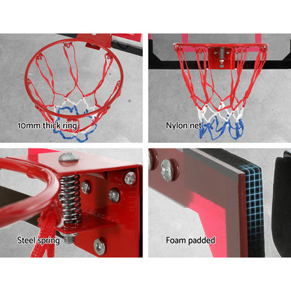 Everfit 23 Mini Basketball Hoop Backboard Door Wall Mounted Sports Kids Red"