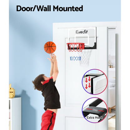 Everfit 23 Mini Basketball Hoop Backboard Door Wall Mounted Sports Kids Black"