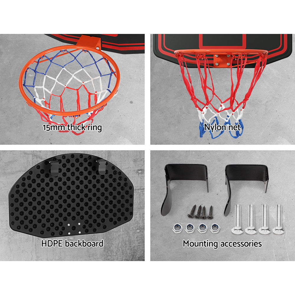 Everfit 38 Basketball Hoop Backboard Door Wall Mounted Ring Net Sports Kids"