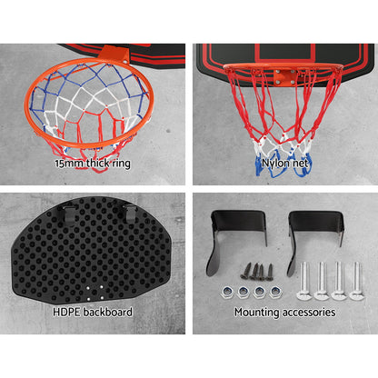 Everfit 38 Basketball Hoop Backboard Door Wall Mounted Ring Net Sports Kids"
