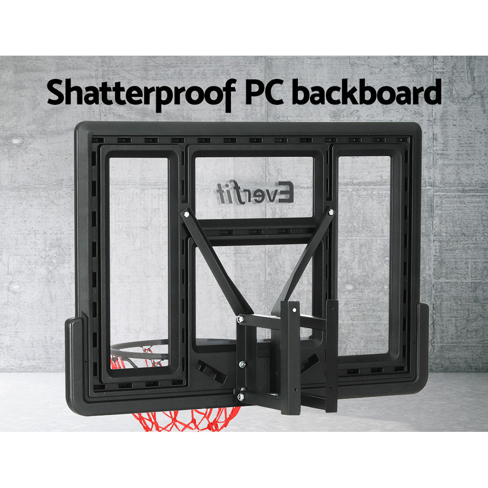 Everfit 45 Basketball Hoop Backboard Wall Mounted Ring Net Sports Pro System"